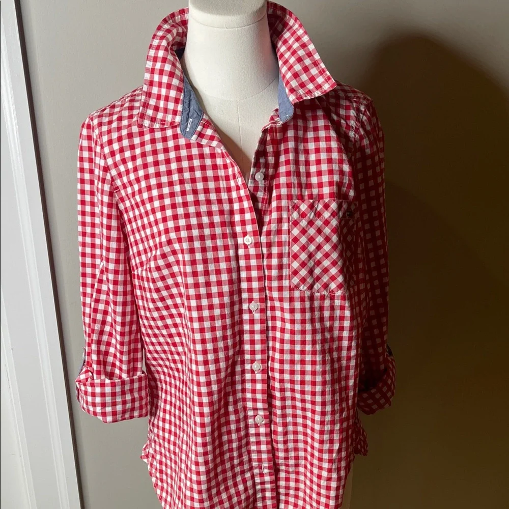 Tommy Hilfiger Red Gingham Button Down Shirt size M - Picture 1 of 6